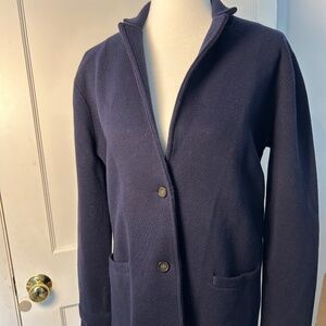 J Crew Navy knit jacket/blazer | Women's Med | 100% Cotton